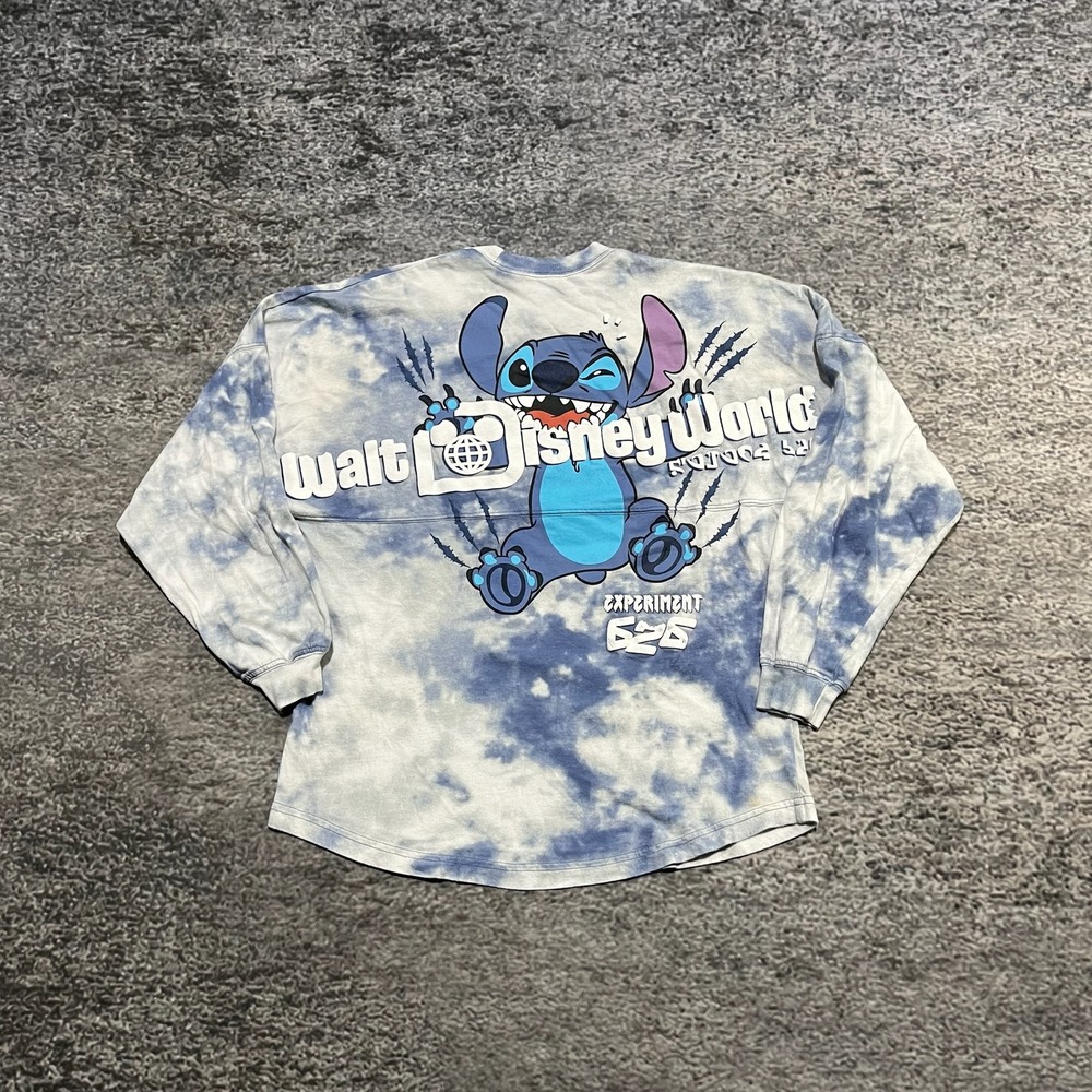 Disney Parks Lilo & Stitch‎ Spirt Jersey Size X-Small Tie Dye Blue Disneyworld